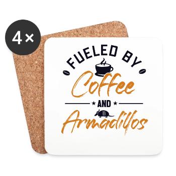 Fueled by Coffee and Armadillos Pink Fairy Lover - Coasters (set of 4) - white - Front