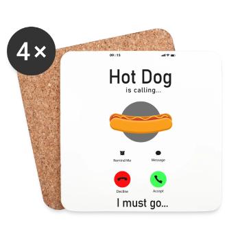 Hot Dog Adult Phone Display Hot - Untersetzer (4er-Set) - Weiß - Vorne