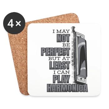 Mais au moins, je peux jouer de l’harmonica harmoniste - Dessous de verre (lot de 4) - blanc - Devant