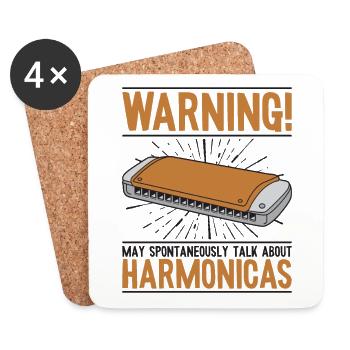 Peut parler spontanément de bouche d’harmonicas - Dessous de verre (lot de 4) - blanc - Devant