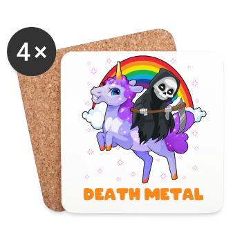 Goth Rock Satan Einhorn Festivals Death Metal - Untersetzer (4er-Set) - Weiß - Vorne