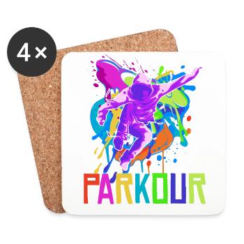 Parkour, Freerunning, Street Workout, Acrobatique - Dessous de verre (lot de 4) - blanc - Devant
