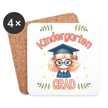 Lil Miss Kindergarten Graduation Day Girl - Untersetzer (4er-Set) - Weiß - Vorne