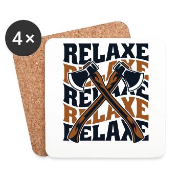 Relax Axe Throwing Game Competition Professional - Coasters (set of 4) - white - Front