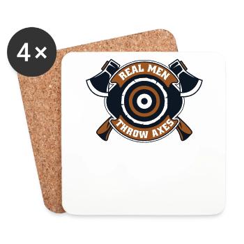 Real Men Throw Axes Axe Throwing Competition Axe - Coasters (set of 4) - white - Front