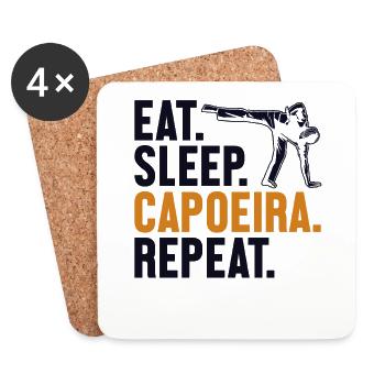 Eat Sleep Capoeira Repeat Ginga Capoeirista Dance - Coasters (set of 4) - white - Front