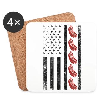 Hot Dog Adult American Flag - Untersetzer (4er-Set) - Weiß - Vorne