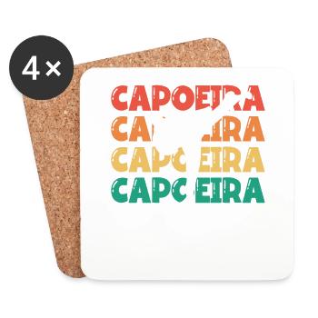 Retro Capoeira Text Ginga Capoeirista Tanz - Untersetzer (4er-Set) - Weiß - Vorne