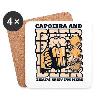 Capoeira Et Bière C’est Pour Ça Que Je Suis Ici Ginga Dance - Dessous de verre (lot de 4) - blanc - Devant