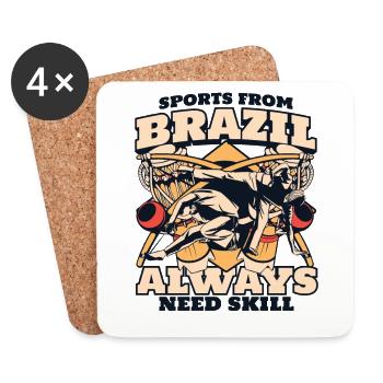 Sportarten aus Brasilien brauchen immer Geschicklichkeit Ginga-Tanz - Untersetzer (4er-Set) - Weiß - Vorne