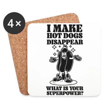 Hot Dog Adulte Je fais des hot-dogs - Dessous de verre (lot de 4) - blanc - Devant