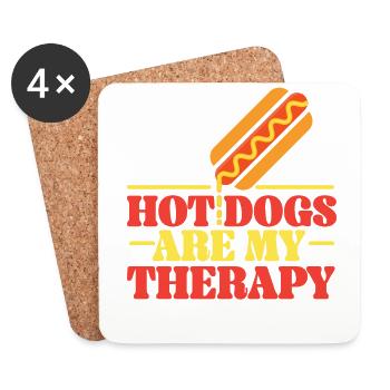 Hot Dog Adult Hot Dogs Are My - Untersetzer (4er-Set) - Weiß - Vorne
