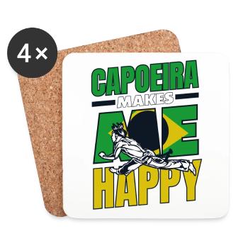 Capoeira macht mich glücklich Capoeirista Ginga Tanz - Untersetzer (4er-Set) - Weiß - Vorne