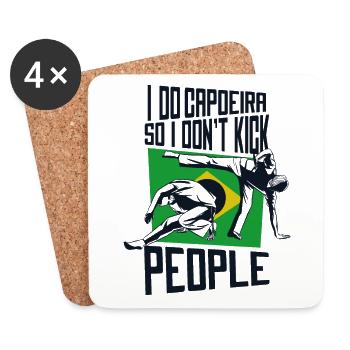 Je fais de la capoeira donc je ne donne pas de coups de pied aux gens Ginga Dance - Dessous de verre (lot de 4) - blanc - Devant