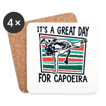 It's A Great Day For Capoeira Capoeirista Ginga - Coasters (set of 4) - white - Front