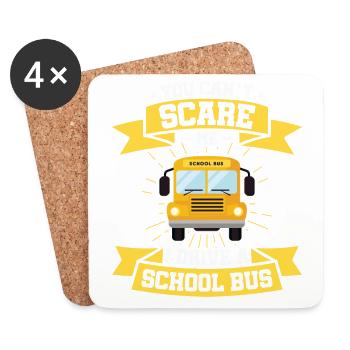 lustiges Busfahrer Schulbusfahrer Spruch Geschenk - Untersetzer (4er-Set) - Weiß - Vorne