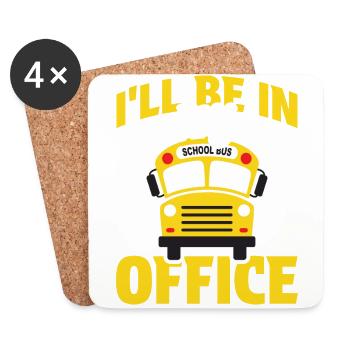 funny bus driver school bus driver saying gift - Coasters (set of 4) - white - Front