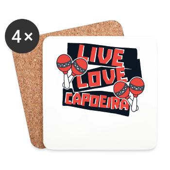 Live Love Capoeira Ginga Capoeirista Dance - Coasters (set of 4) - white - Front