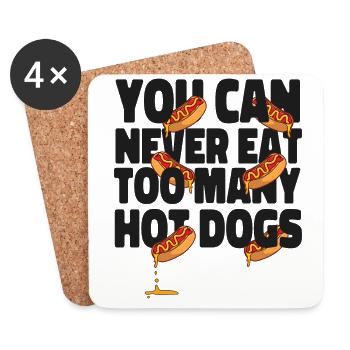 Hot-dog adulte que vous ne pouvez jamais manger - Dessous de verre (lot de 4) - blanc - Devant