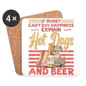Hot Dog Adult Bière Vintage Si - Dessous de verre (lot de 4) - blanc - Devant