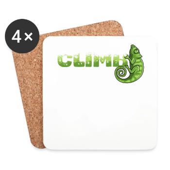 Bouldern, Klettern, Freiklettern Chameleon Boulder - Untersetzer (4er-Set) - Weiß - Vorne