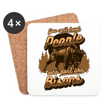 Ich kann Leuten nicht trauen, die Buffalo Bovinae nicht mögen - Untersetzer (4er-Set) - Weiß - Vorne