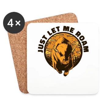 Laissez-moi errer Bison d’Amérique Bovinae - Dessous de verre (lot de 4) - blanc - Devant