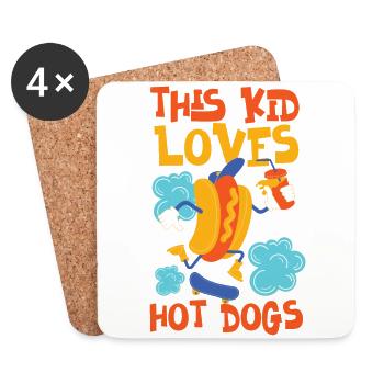 Hot-dog adulte enfant que cet enfant aime - Dessous de verre (lot de 4) - blanc - Devant