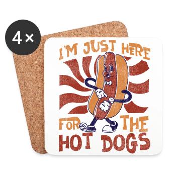 Hot Dog Adult I'm Just Here For - Untersetzer (4er-Set) - Weiß - Vorne