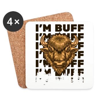 I'm Buffalo Bovinae American Bison Lover - Coasters (set of 4) - white - Front