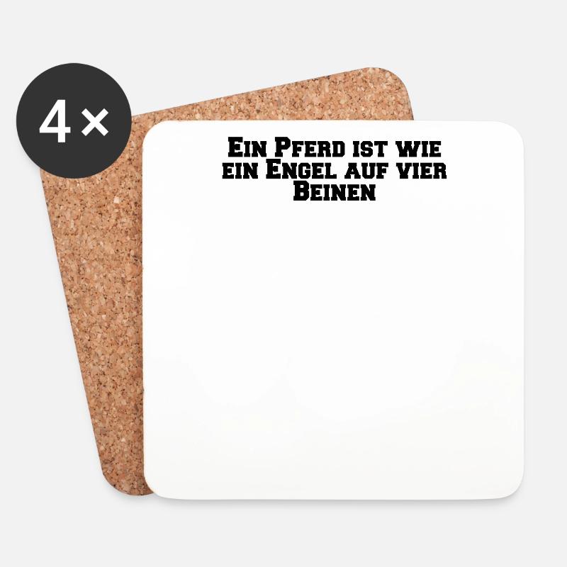 Reiten - Ein Pferd ist wie ein Engel auf vier - Untersetzer (4er-Set) - Weiß
