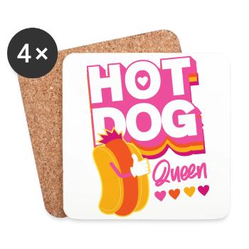 Hot Dog Adult Queen Hot Dog Queen - Untersetzer (4er-Set) - Weiß - Vorne