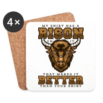 Better Than Your Apparel Buffalo Bovinae Lover - Coasters (set of 4) - white - Front