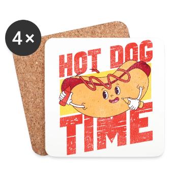 Hot Dog Adulte Vintage Hot Dog Time - Dessous de verre (lot de 4) - blanc - Devant