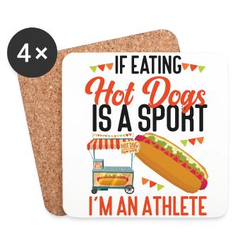 Hot-dog adulte si manger des hot-dogs - Dessous de verre (lot de 4) - blanc - Devant