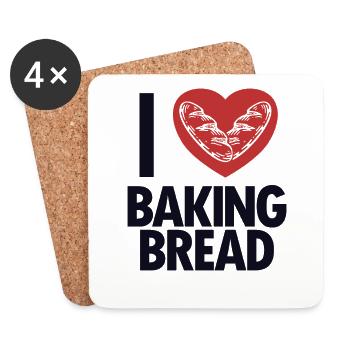 I love Baking Bread Bread Maker Bread Dough Bread - Coasters (set of 4) - white - Front
