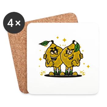When Life Gives Lemonade Funny Motivation - Coasters (set of 4) - white - Front