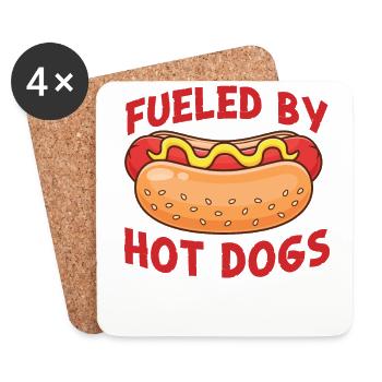 Hot Dog Adult Fueled By Hot Dogs - Untersetzer (4er-Set) - Weiß - Vorne