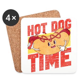 Hot Dog Adulte Vintage Hot Dog Time - Dessous de verre (lot de 4) - blanc - Devant
