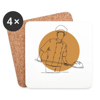 Lineart Bread Dough Bread Maker Bread Queen Bread - Coasters (set of 4) - white - Front
