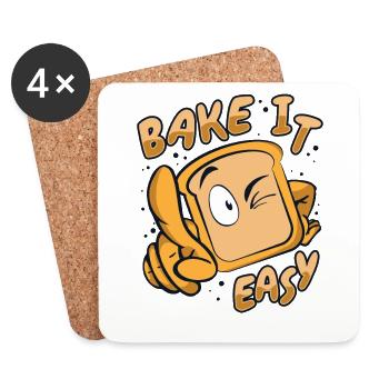 Bake It Easy Brotbackautomat Brotteig Brotkönigin - Untersetzer (4er-Set) - Weiß - Vorne