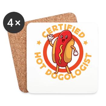 Hot Dog Adult Certified Hot - Coasters (set of 4) - white - Front