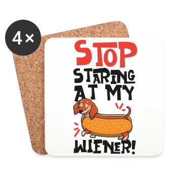 Hot Dog Adulte Humour Jeu de mots Coquin - Dessous de verre (lot de 4) - blanc - Devant