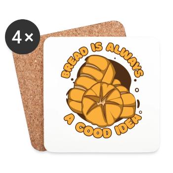 Brot ist immer eine gute Idee Brotbackautomaten-Liebhaber - Untersetzer (4er-Set) - Weiß - Vorne
