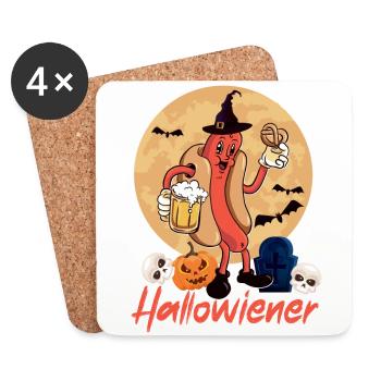 Hot Dog Adult Halloween Pun - Untersetzer (4er-Set) - Weiß - Vorne