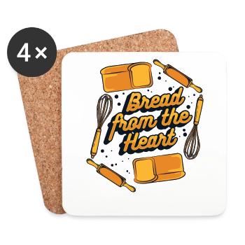 Pain du coeur Pâte à pain Machine à pain - Dessous de verre (lot de 4) - blanc - Devant