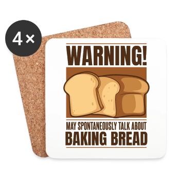 Kann spontan über Brotbacken sprechen Liebhaber - Untersetzer (4er-Set) - Weiß - Vorne