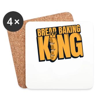Bread Baking King Bread Maker Amateur de pâte à pain - Dessous de verre (lot de 4) - blanc - Devant