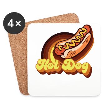 Hot Dog Adulte Rétro Vintage Hot - Dessous de verre (lot de 4) - blanc - Devant