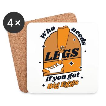 Who Need Legs If You Got Big Eggs User Leg - Coasters (set of 4) - white - Front